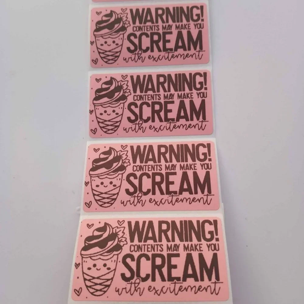 💙100 Warning Scream- Shipping Labels Thermal Packaging Stickers 2.25